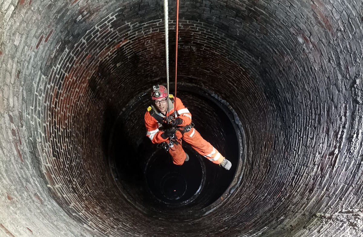 Rope Access Specialist inspecting Mine Shaft